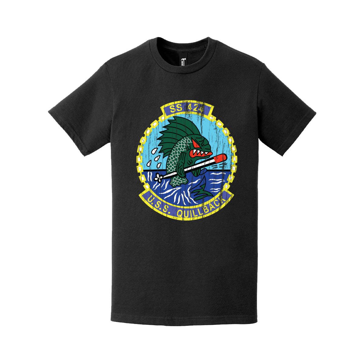 Distressed USS Quillback (SS-424) Logo Crest T-Shirt Tactically Acquired   
