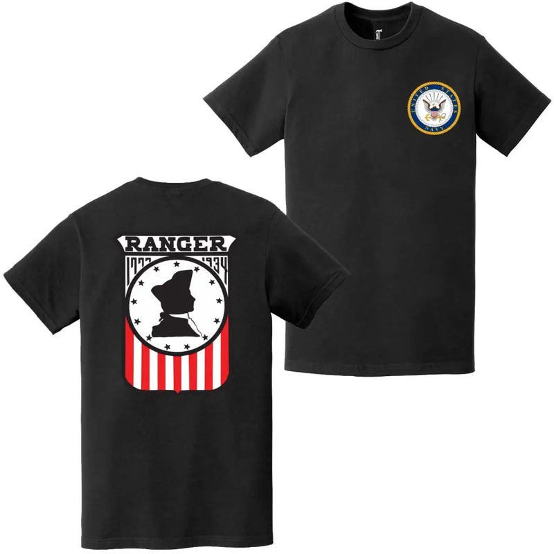 Double-Sided USS Ranger (CV-4) U.S. Navy Emblem T-Shirt