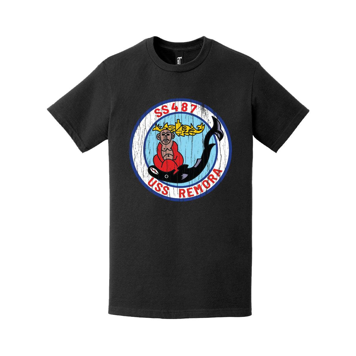 Distressed USS Remora (SS-487) Logo Crest T-Shirt Tactically Acquired   