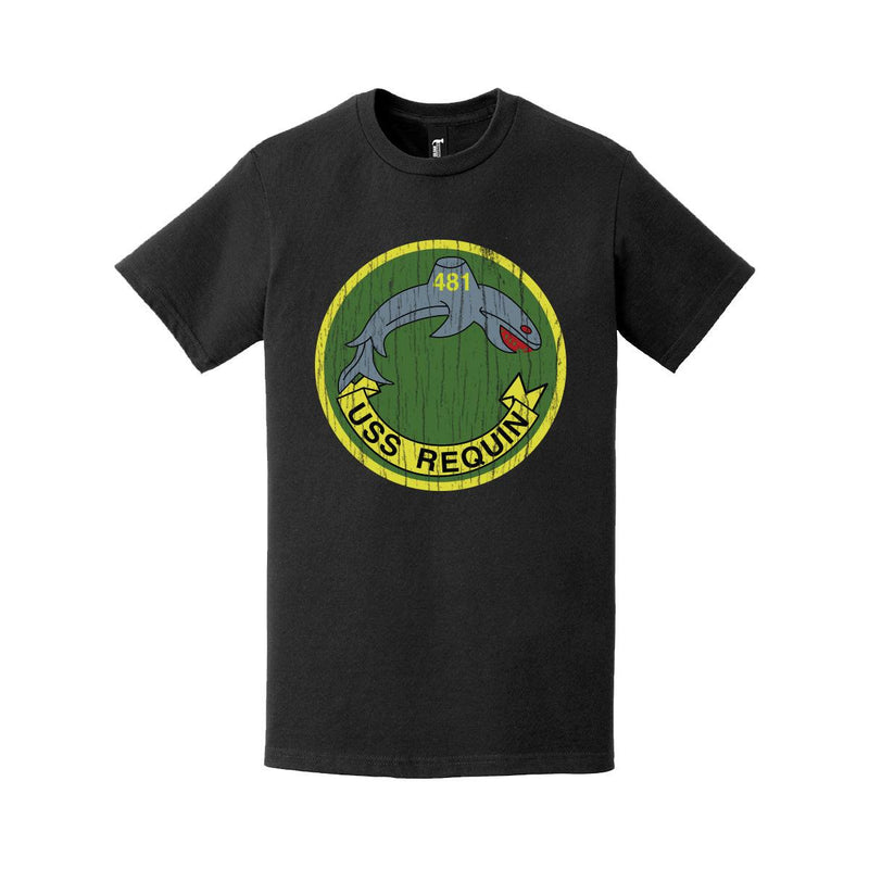 Distressed USS Requin (SS-481) Logo Crest T-Shirt