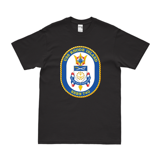 USS Rhode Island (SSBN-740) Ballistic-Missile Submarine T-Shirt Tactically Acquired Black Clean Small