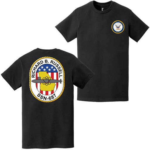 USS Richard B. Russell (SSN-687) Double-Sided Logo T-Shirt Tactically Acquired   