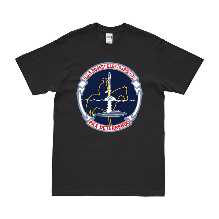 USS Robert E. Lee (SSBN-601) Ballistic-Missile Submarine T-Shirt Tactically Acquired Black Clean Small