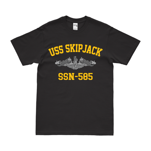 USS Skipjack (SSN-585) Submarine Dolphins T-Shirt Tactically Acquired Black Small 