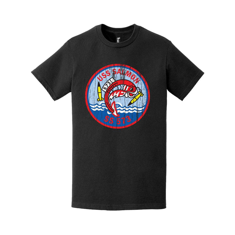 Distressed USS Salmon (SS-573) Logo Crest T-Shirt