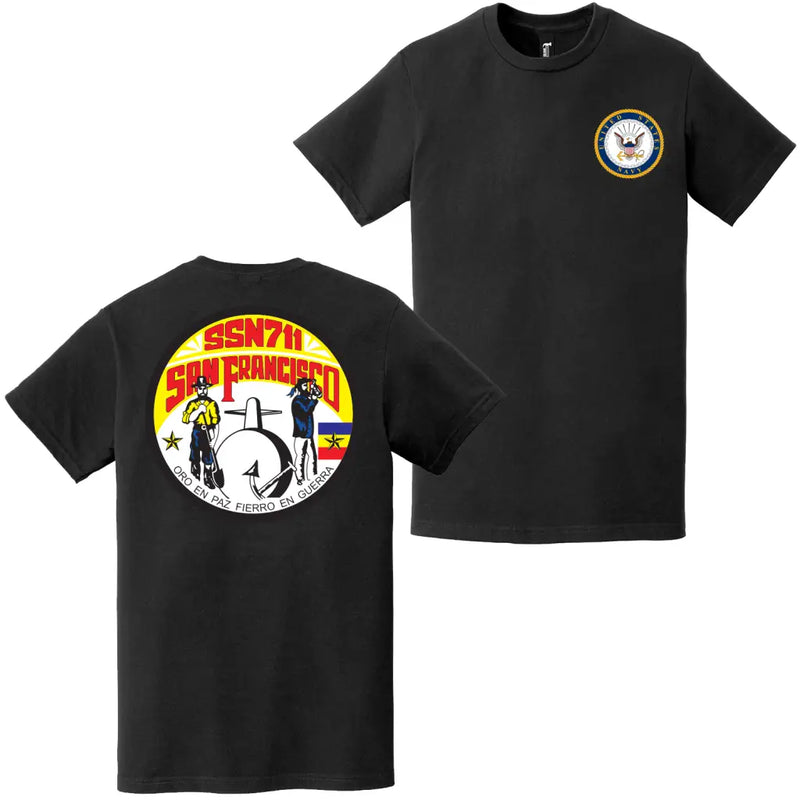 USS San Francisco (SSN-711) Double-Sided Logo T-Shirt