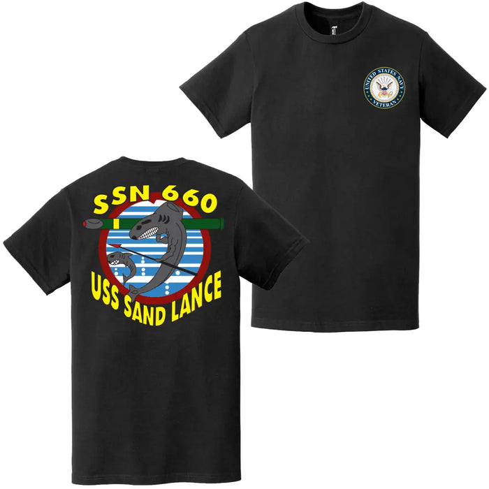 USS Sand Lance (SSN-660) U.S. Navy Veteran T-Shirt Tactically Acquired   