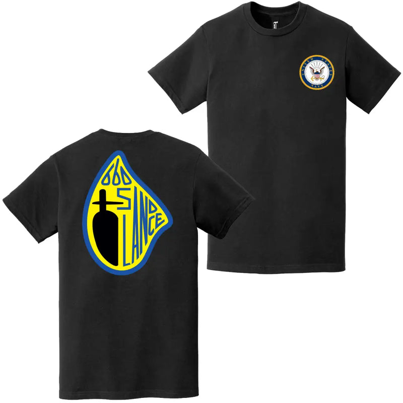 USS Sand Lance (SSN-660) Double-Sided Emblem T-Shirt