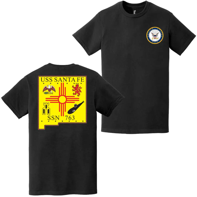 USS Santa Fe (SSN-763) Double-Sided Logo T-Shirt