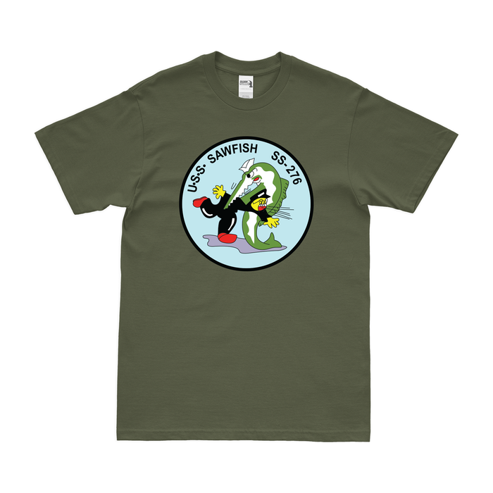 USS Sawfish (SS-276) Gato-class Submarine T-Shirt Tactically Acquired Military Green Clean Small