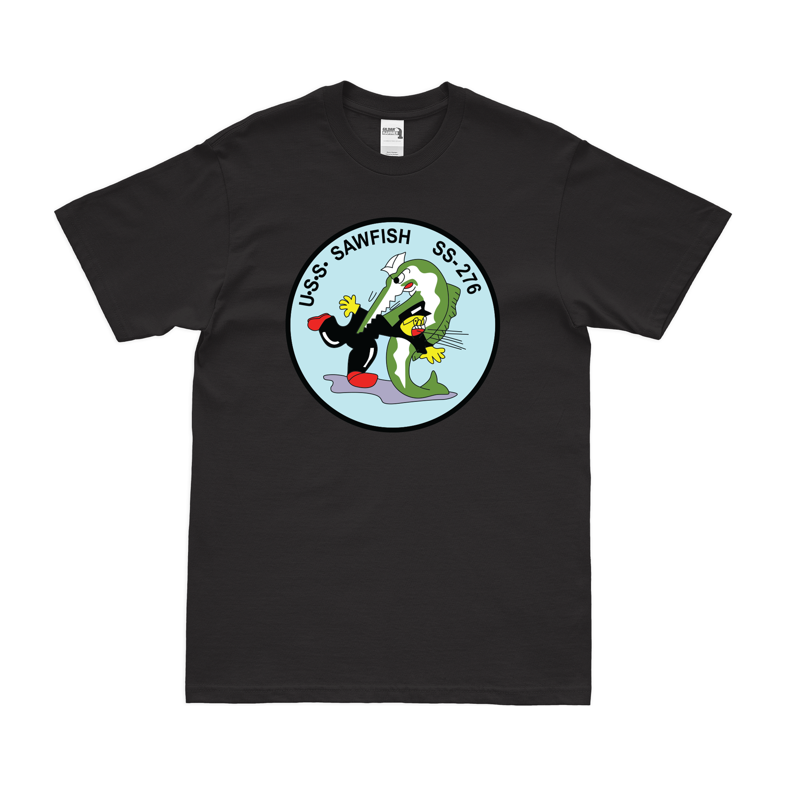 USS Sawfish (SS-276) Gato-class Submarine T-Shirt Tactically Acquired Black Clean Small