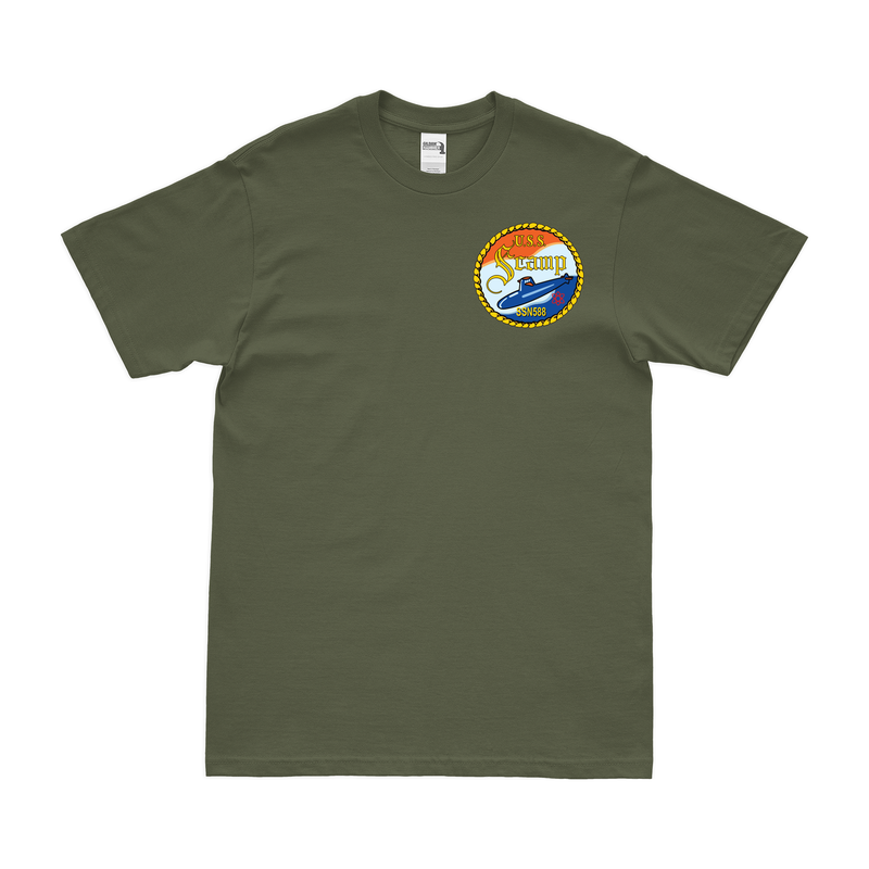 USS Scamp (SSN-588) Submarine Left Chest Emblem T-Shirt