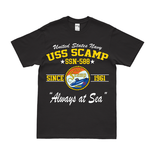 USS Scamp (SSN-588) Since 1961 Submarine Legacy T-Shirt Tactically Acquired Black Small 