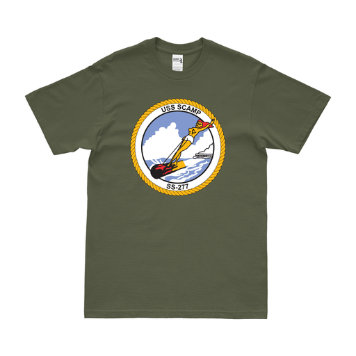 USS Scamp (SS-277) Gato-class Submarine T-Shirt Tactically Acquired Military Green Clean Small