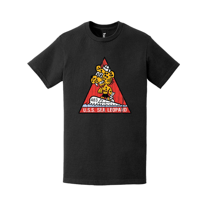 Distressed USS Sea Leopard (SS-483) Logo Crest T-Shirt