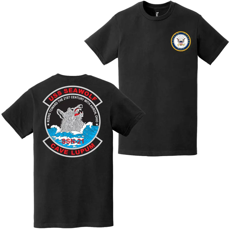 USS Seawolf (SSN-21) Double-Sided Logo T-Shirt