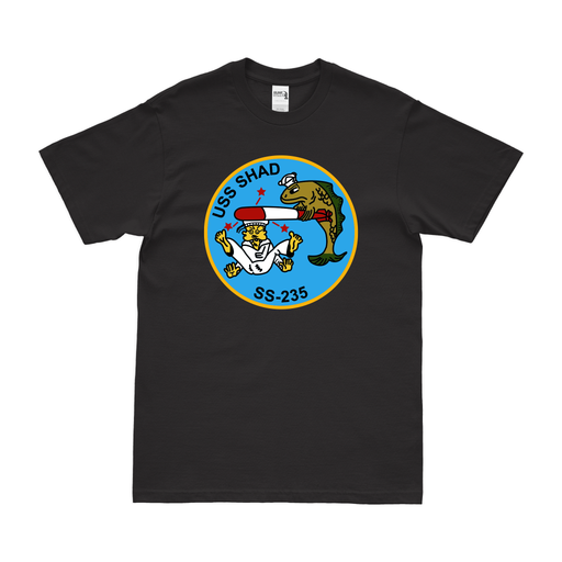 USS Shad (SS-235) Gato-class Submarine T-Shirt Tactically Acquired Black Clean Small