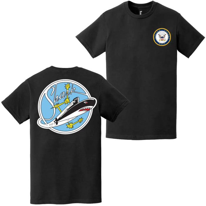 USS Shark (SSN-591) Double-Sided Logo T-Shirt Tactically Acquired   