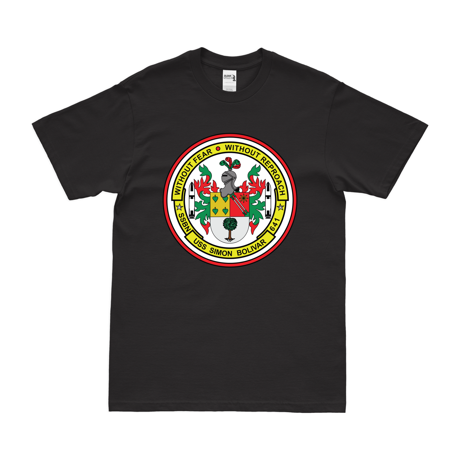 USS Simon Bolivar (SSBN-641) Ballistic-Missile Submarine T-Shirt Tactically Acquired Black Clean Small