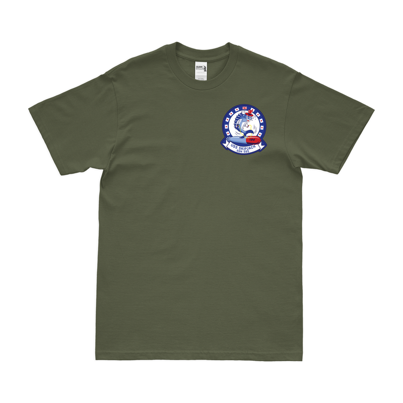 Vintage USS Skipjack (SSN-585) Left Chest Emblem T-Shirt