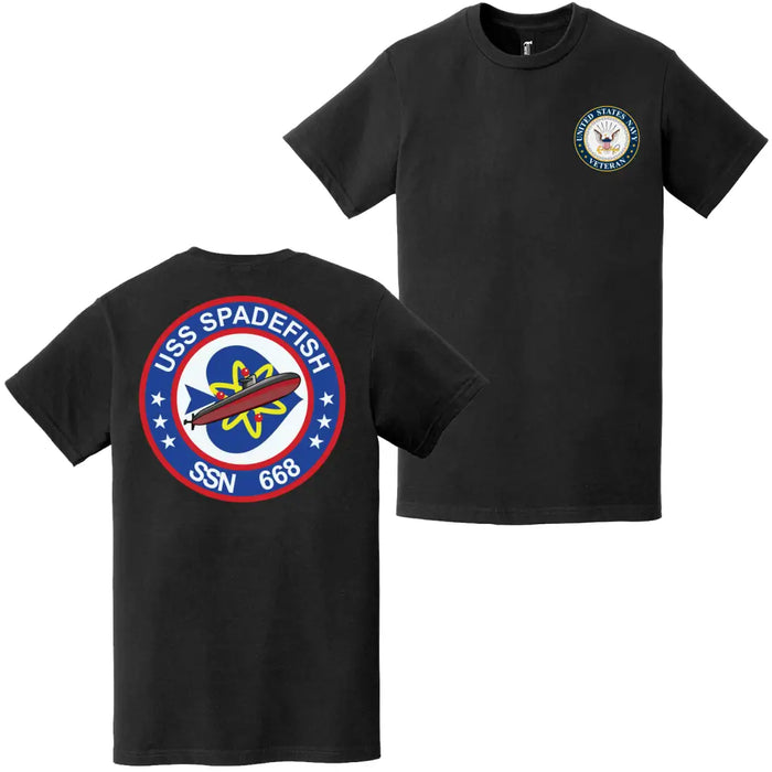 USS Spadefish (SSN-668) U.S. Navy Veteran T-Shirt Tactically Acquired   