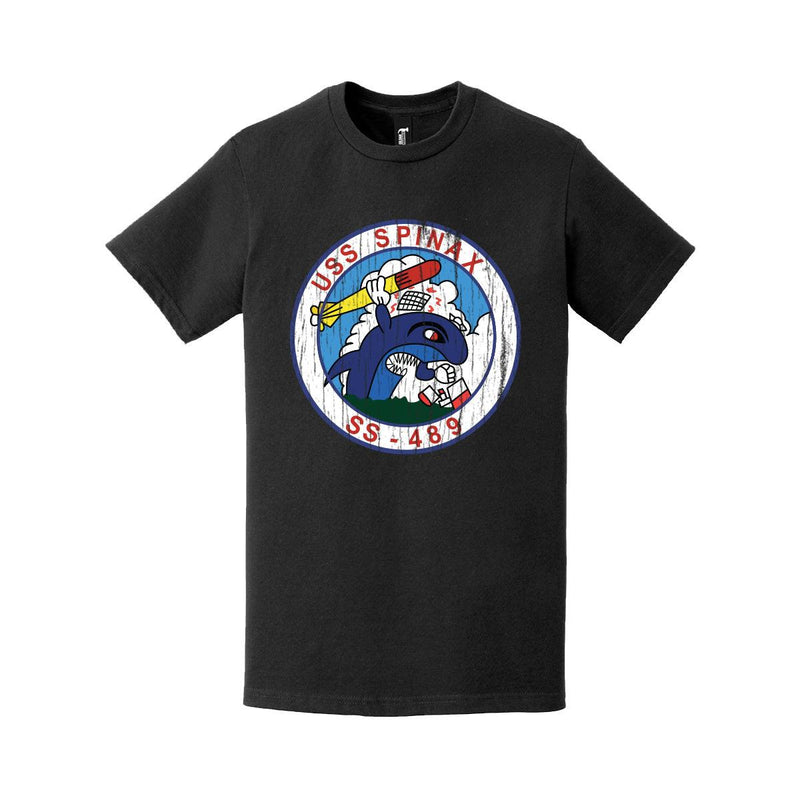 Distressed USS Spinax (SS-489) Logo Crest T-Shirt