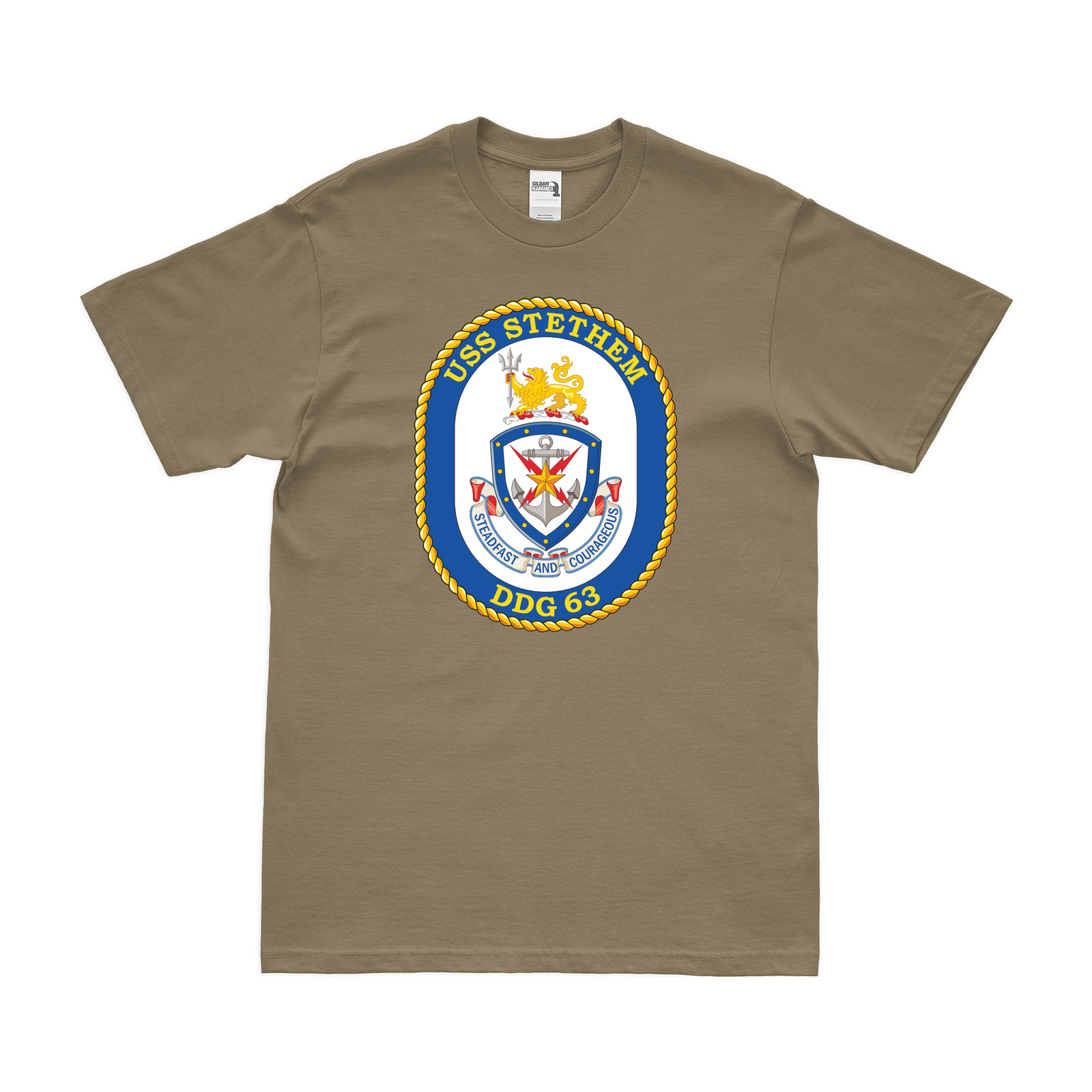 USS Stethem (DDG-63) T-Shirt Tactically Acquired Coyote Brown Small 