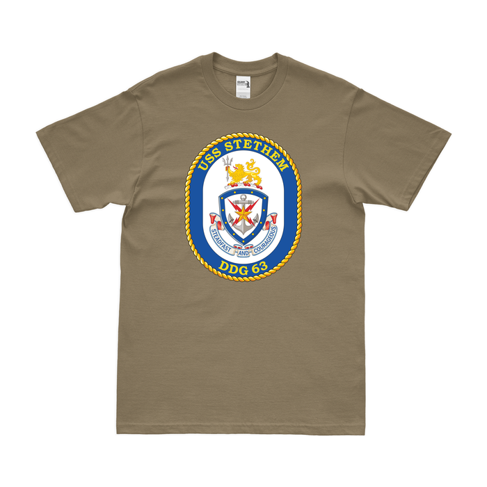 USS Stethem (DDG-63) T-Shirt Tactically Acquired Coyote Brown Small 