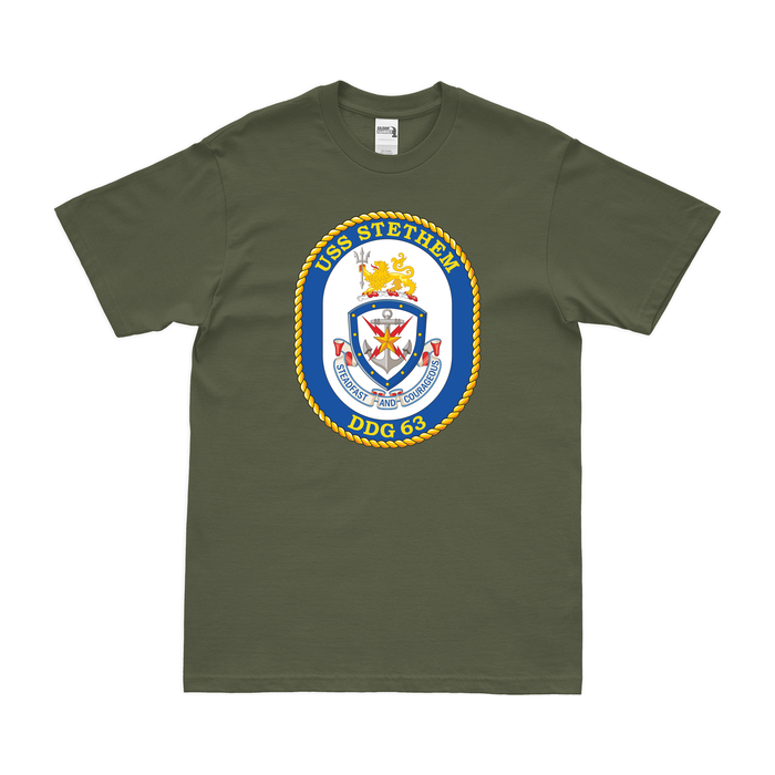 USS Stethem (DDG-63) T-Shirt Tactically Acquired Military Green Small 