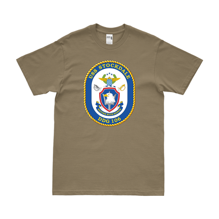 USS Stockdale (DDG-106) T-Shirt Tactically Acquired Coyote Brown Small 