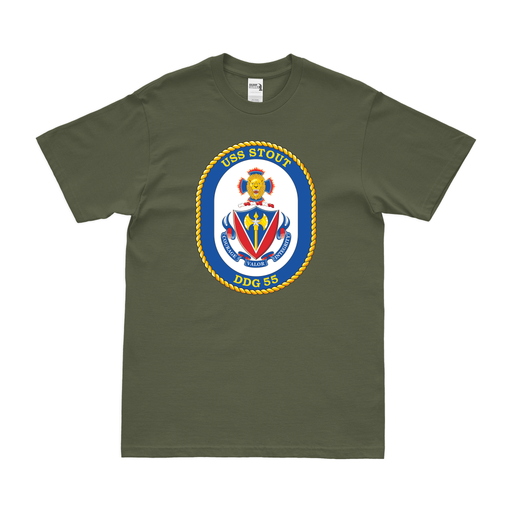 USS Stout (DDG-55) T-Shirt Tactically Acquired Military Green Small 