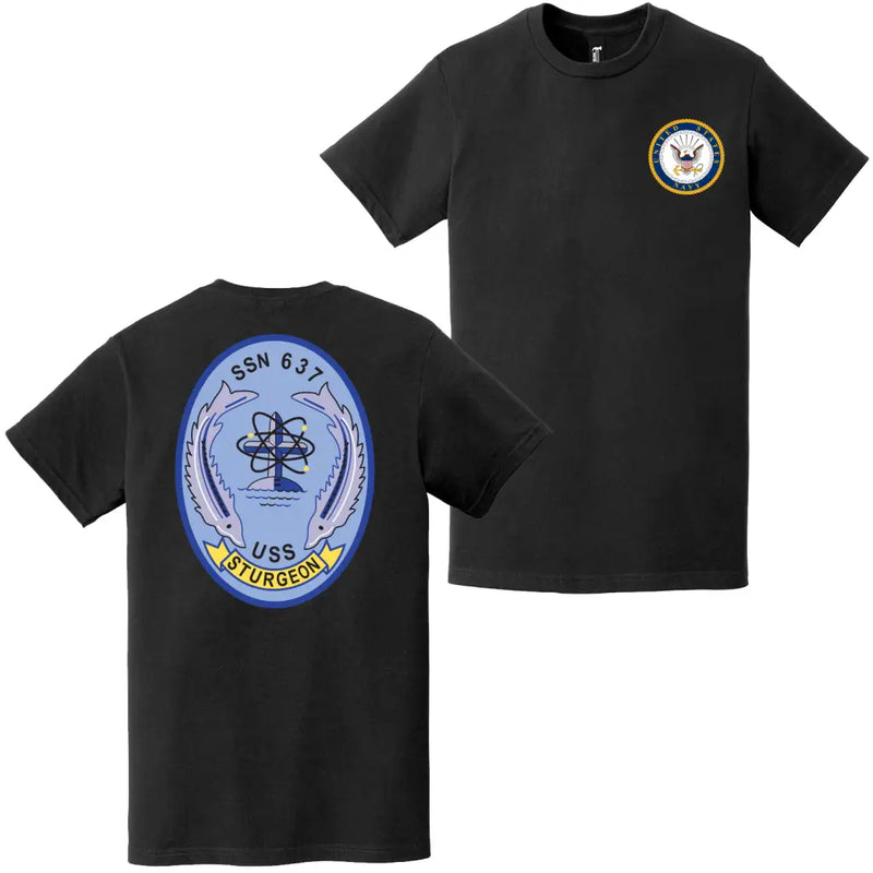 USS Sturgeon (SSN-637) Double-Sided Logo T-Shirt