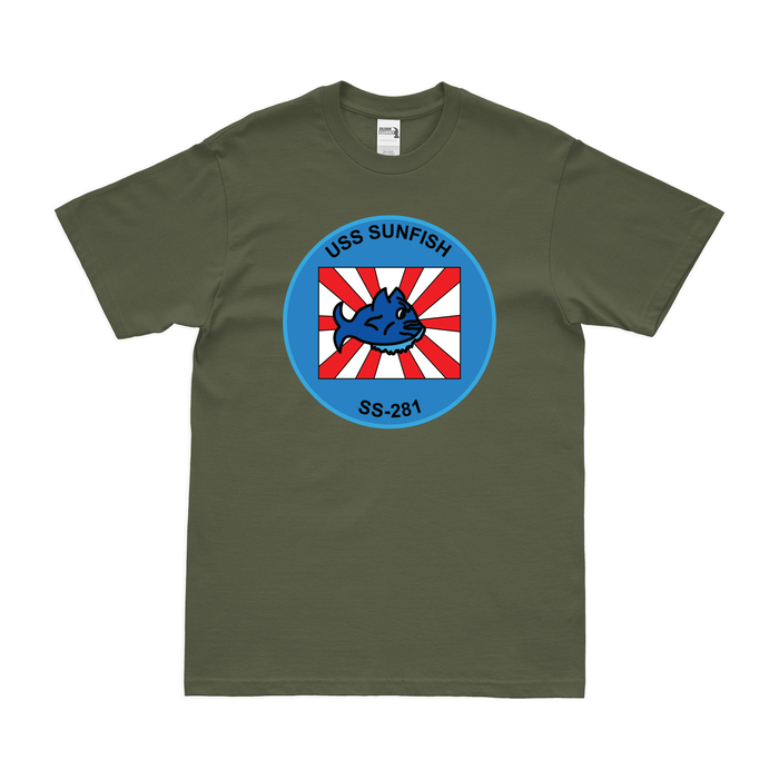 USS Sunfish (SS-281) Gato-class Submarine T-Shirt Tactically Acquired Military Green Clean Small