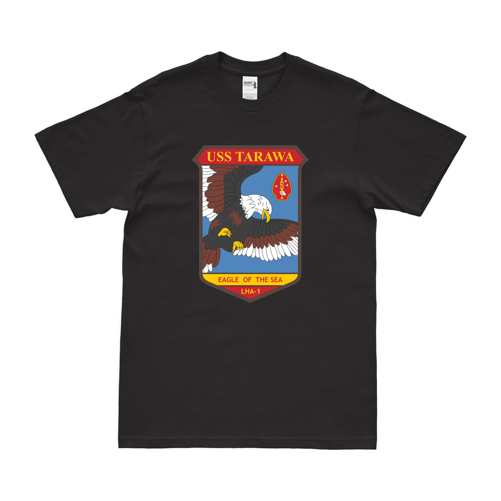 USS Tarawa (LHA-1) Emblem T-Shirt Tactically Acquired Black Clean Small