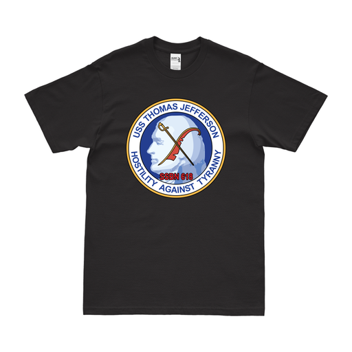 USS Thomas Jefferson (SSBN-618) Ballistic-Missile Submarine T-Shirt Tactically Acquired Black Clean Small