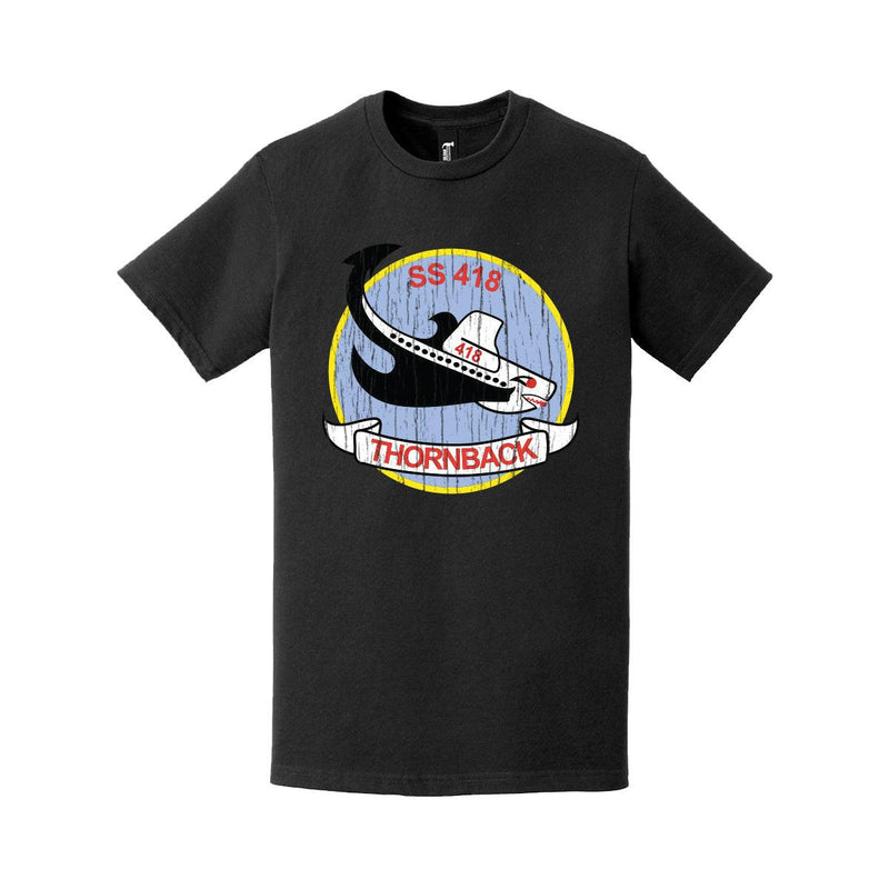 Distressed USS Thornback (SS-418) Logo Crest T-Shirt
