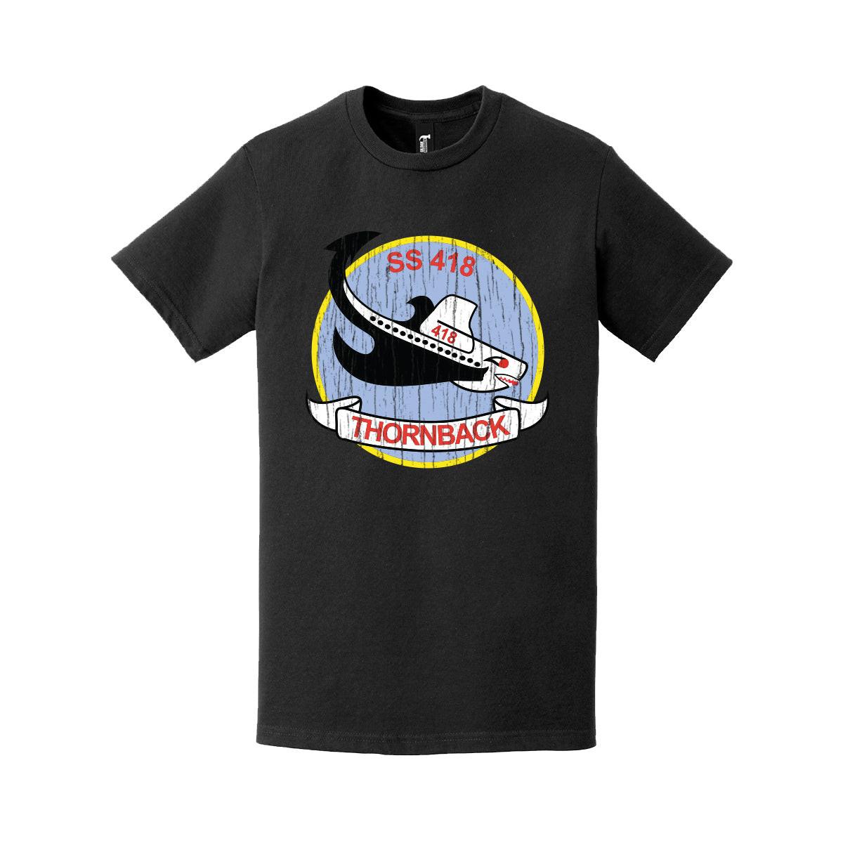 Distressed USS Thornback (SS-418) Logo Crest T-Shirt Tactically Acquired   