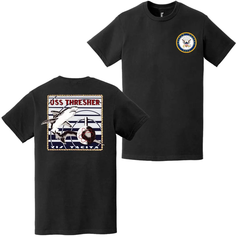 USS Thresher (SSN-593) Double-Sided Logo T-Shirt