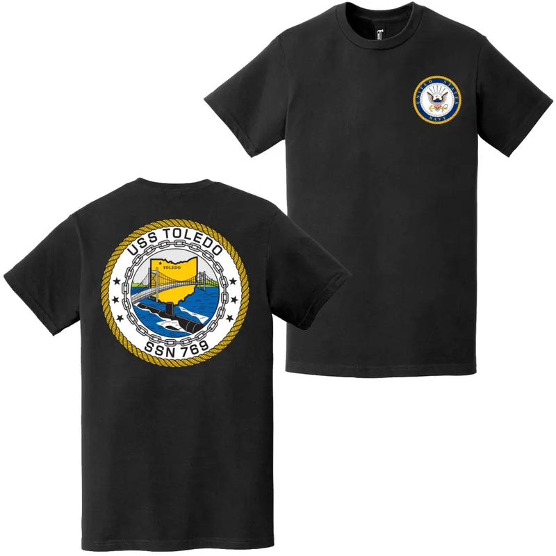 USS Toledo (SSN-769) Double-Sided Logo T-Shirt