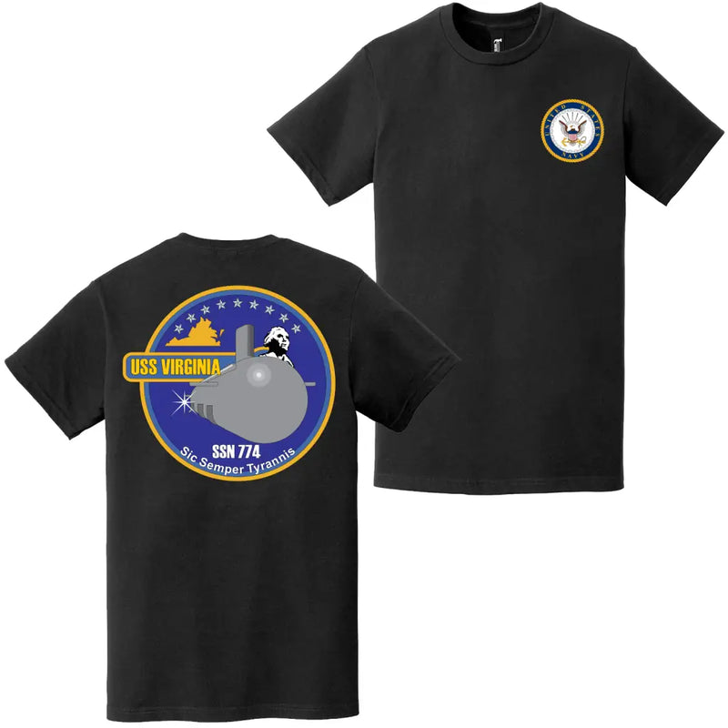 USS Virginia (SSN-774) Double-Sided Logo T-Shirt