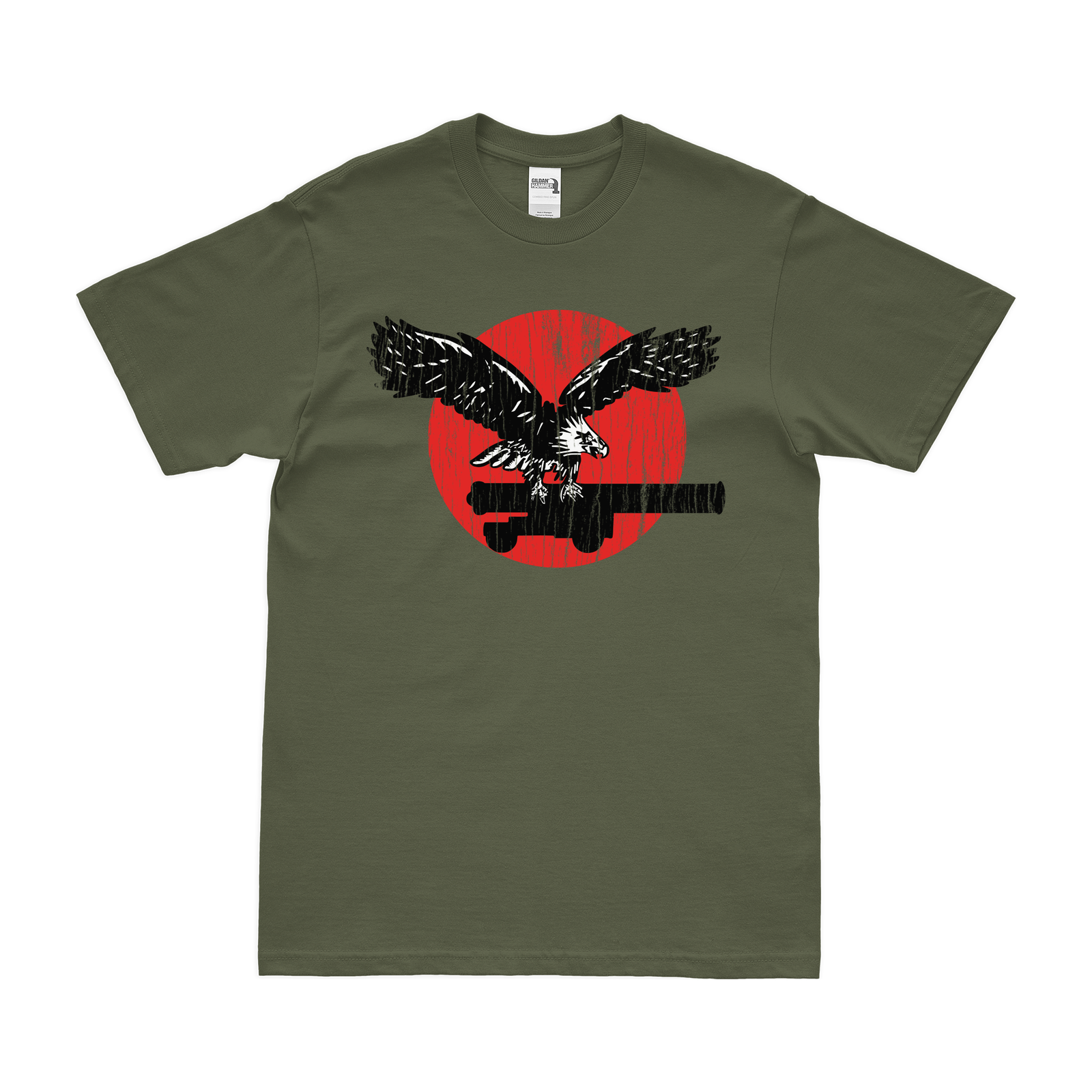 USS Yorktown (CV-5) T-Shirt Tactically Acquired Military Green Distressed Small