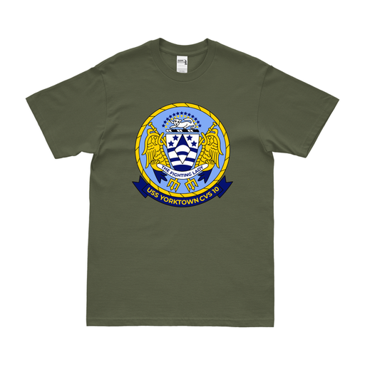 USS Yorktown (CVS-10) T-Shirt Tactically Acquired Military Green Clean Small