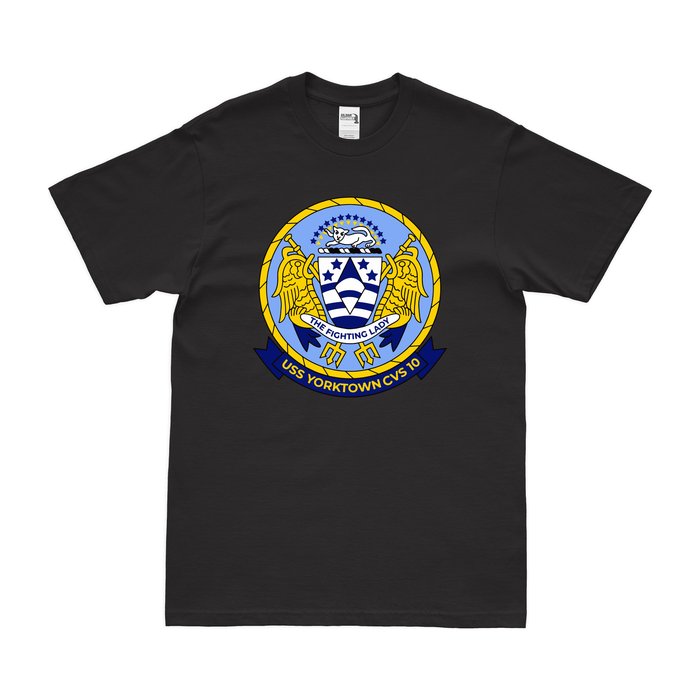 USS Yorktown (CVS-10) T-Shirt Tactically Acquired Black Clean Small