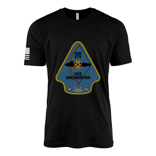 USS Archerfish (SSN-678) Submarine T-Shirt Tactically Acquired Black M