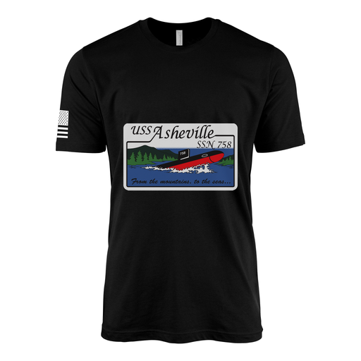 USS Asheville (SSN-758) Submarine T-Shirt Tactically Acquired Black M