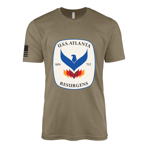 USS Atlanta (SSN-712) Submarine T-Shirt Tactically Acquired Coyote Brown S