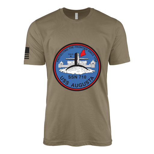 USS Augusta (SSN-710) Submarine T-Shirt Tactically Acquired Coyote Brown S