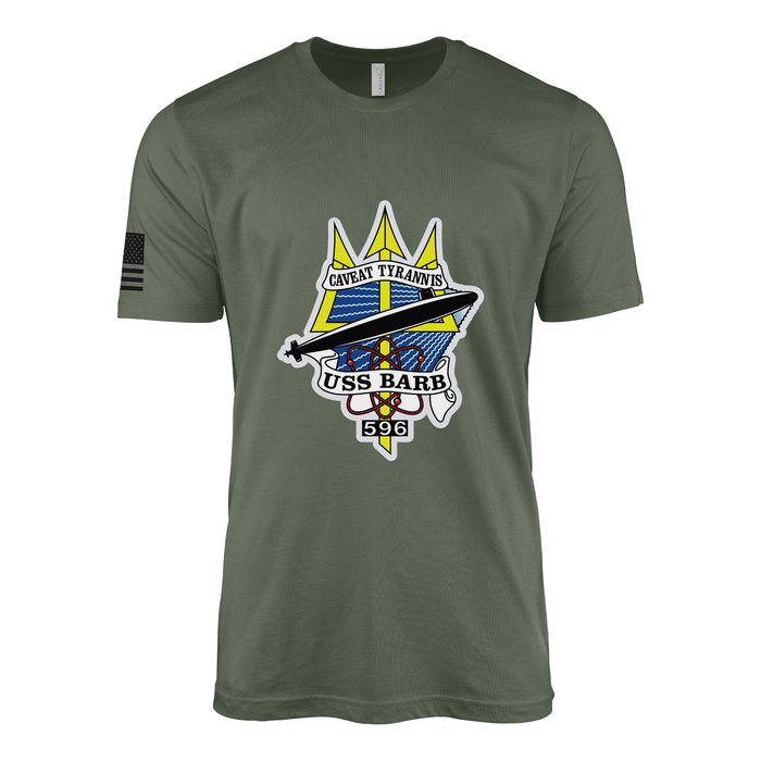 USS Barb (SSN-596) Submarine T-Shirt Tactically Acquired Military Green L