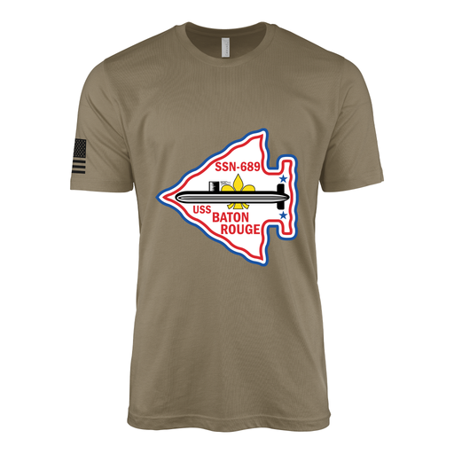 USS Baton Rouge (SSN-689) Submarine T-Shirt Tactically Acquired Coyote Brown S
