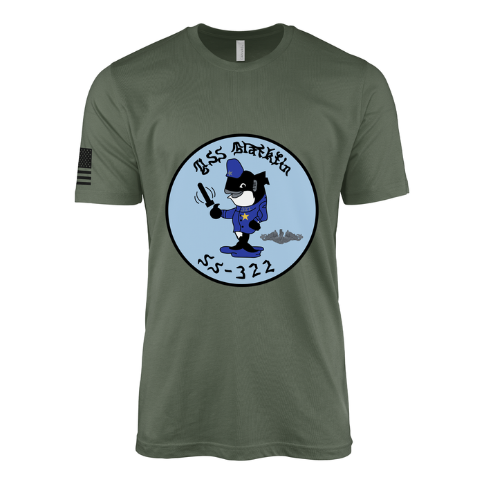 USS Blackfin (SS-322) Submarine T-Shirt Tactically Acquired Military Green L
